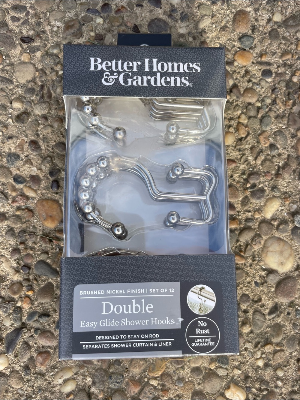 Double Easy Glide Shower Curtain Hooks Brushed Nickel Better Homes Gardens
